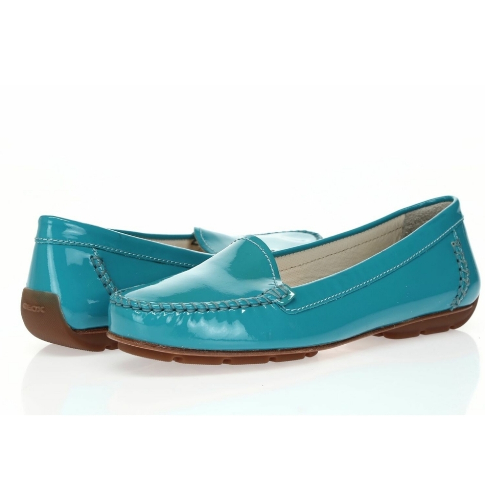 🎉Geox Respira Teal / Turquoise Patent Leather Loafer Flats - Donna last - 41